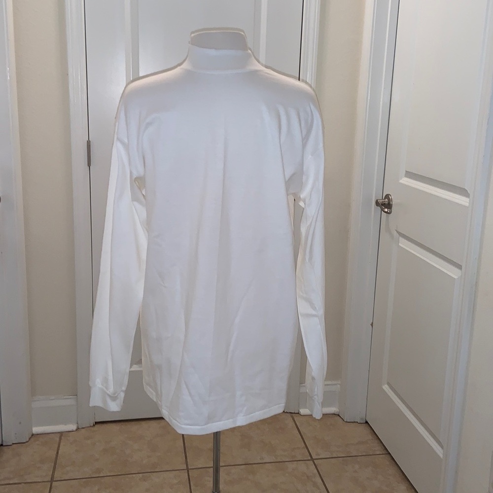 Vintage Cal Cru white blank long sleeve‎ crew neck T-shirt size X-Large NEW